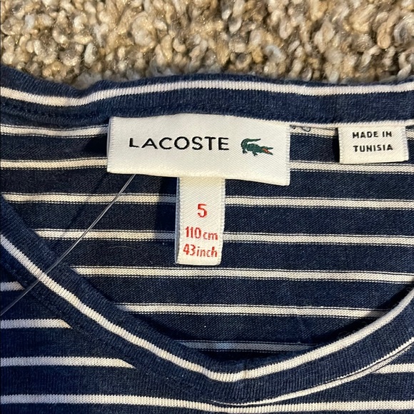 Lacoste Kids Navy Striped Tee - Picture 3 of 5